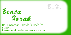 beata horak business card